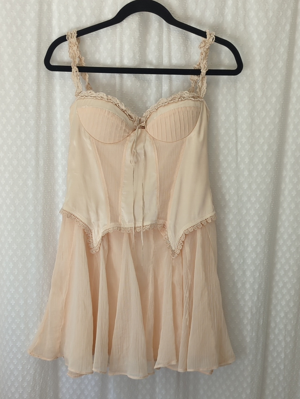 ASOS Design Corset Mini Dress Spaghetti Strap Pale Pink Blush Women's Size 4